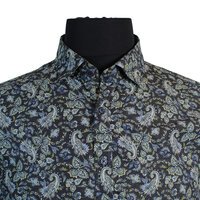 Casa Moda Cotton Floral Paisely Pattern LS Shirt