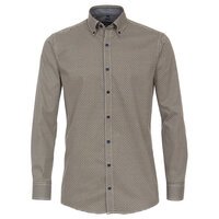 Casa Moda Cotton Circle Pattern LS Shirt Mustard