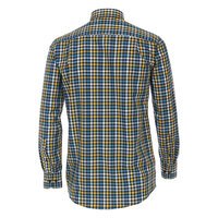 Casa Moda Yellow Blue Small Neat Pattern LS Shirt