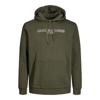 Jack and Jones Cotton Rich Logo Hoody Olive