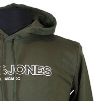 Jack and Jones Cotton Rich Logo Hoody Olive