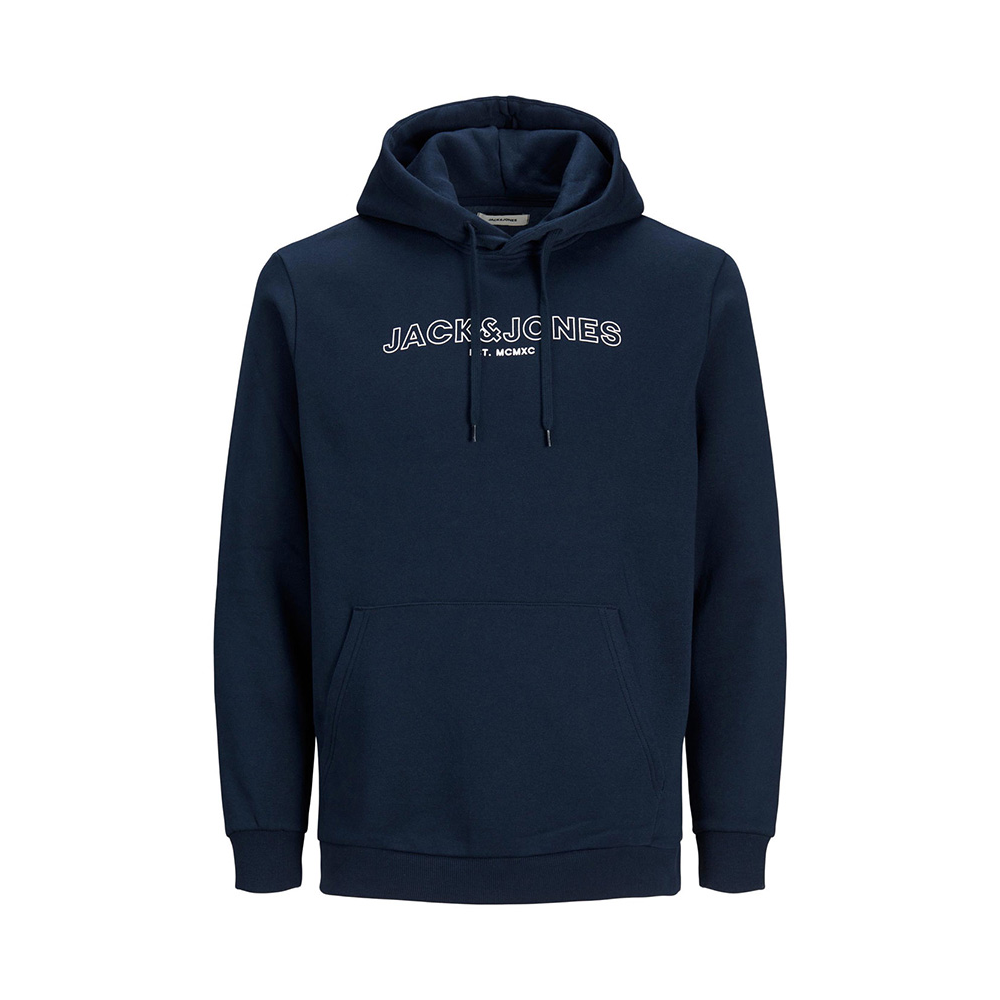 Jack and Jones Cotton Rich Logo Hoody Navy