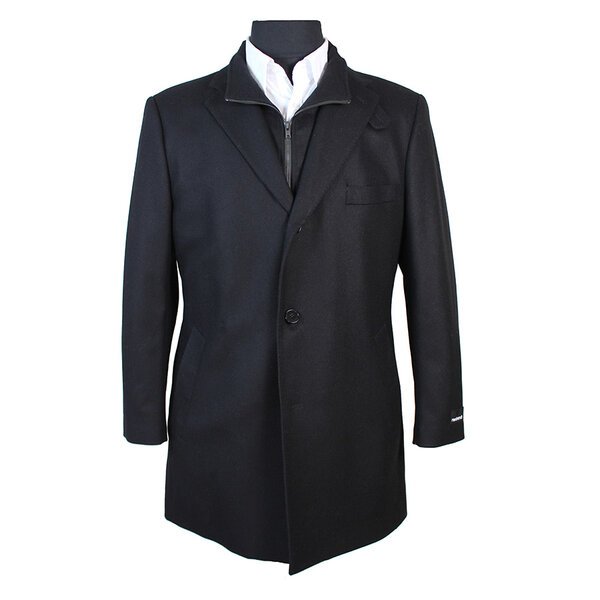 Rembrandt Compton Black Overcoat-shop-by-brands-Beggs Big Mens Clothing - Big Men's fashionable clothing and shoes