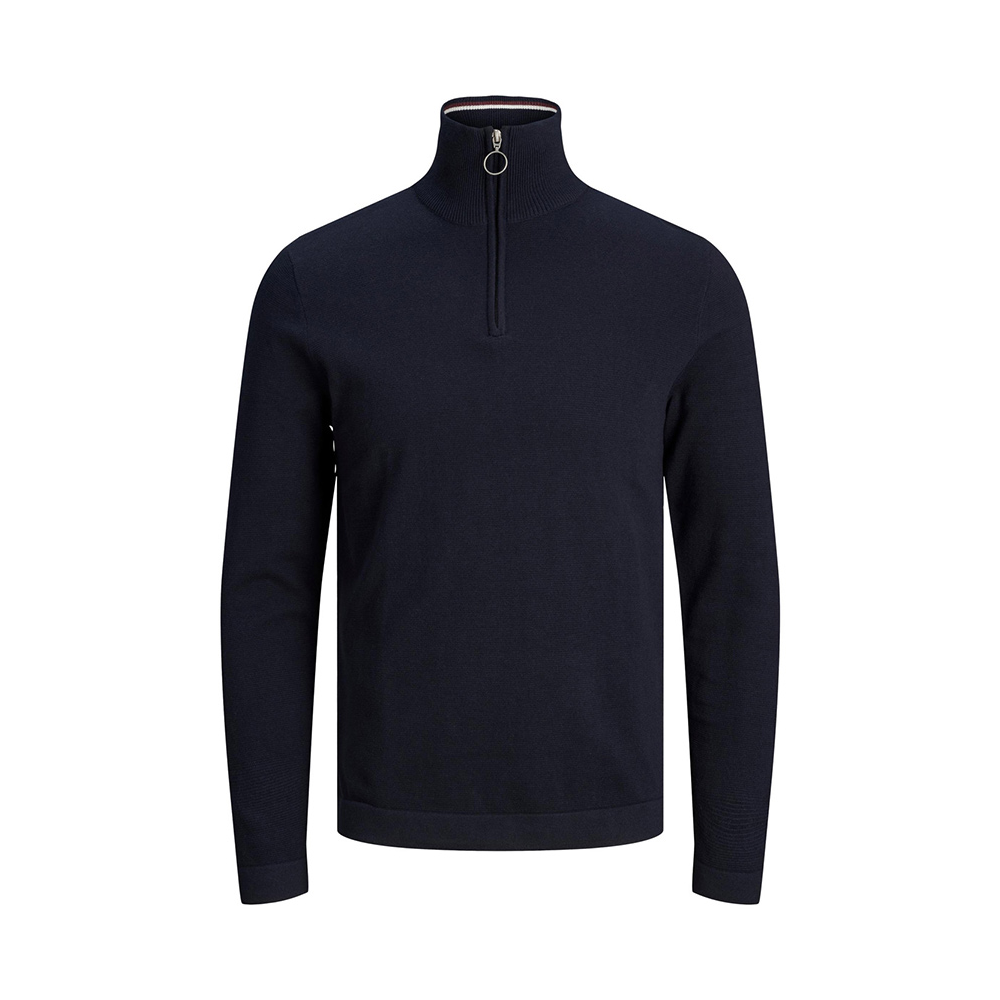 Jack and Jones Navy Zip Neck Knit