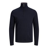 Jack and Jones Navy Zip Neck Knit