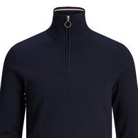 Jack and Jones Navy Zip Neck Knit