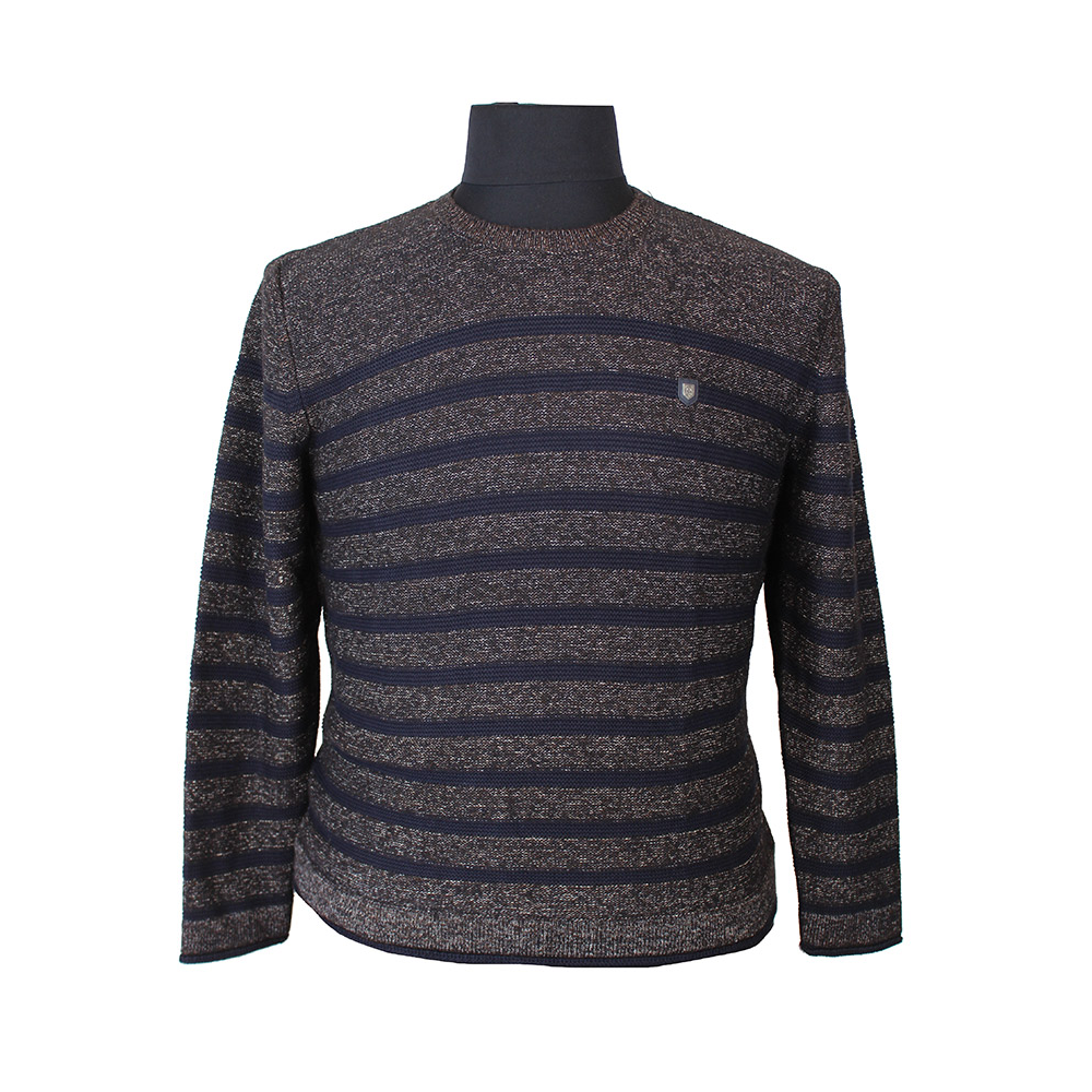 Campione Cotton Mix Marl Stripe Pattern Crew Neck Jersey