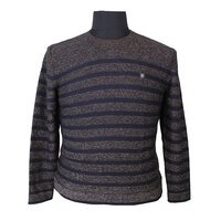 Campione Cotton Mix Marl Stripe Pattern Crew Neck Jersey