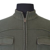 Kitaro Pure Cotton Cable Knit Full Zip Jersey