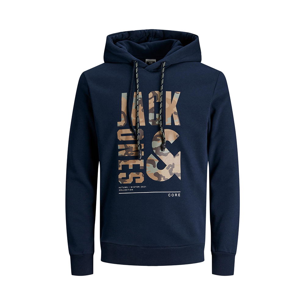 Jack and Jones Cotton Mix Camo Logo Sweat Fashion Hoodie