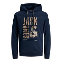 Jack and Jones Cotton Mix Camo Logo Sweat Fashion Hoodie