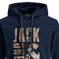 Jack and Jones Cotton Mix Camo Logo Sweat Fashion Hoodie