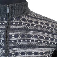 Kitaro Cotton Mix Fair Isle Pattern Half Zip Knit Jersey