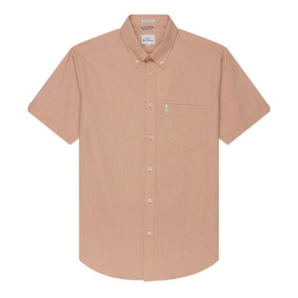 Ben Sherman Cotton Oxford Weave Buttondown Collar SS Shirt-shop-by-brands-Beggs Big Mens Clothing - Big Men's fashionable clothing and shoes