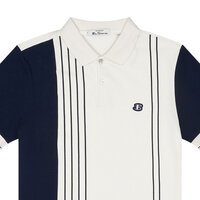 Ben Sherman Organic Cotton Stripe Panel Pattern Polo