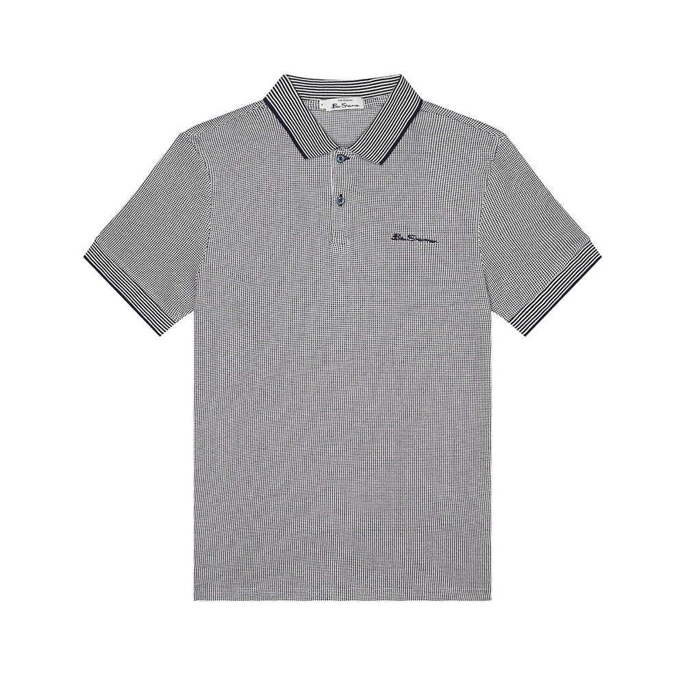 Ben Sherman Cotton Jacquard Pattern Fashion Polo