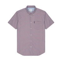 Ben Sherman Cotton Gingham Check Buttondown Collar Ss Shirt