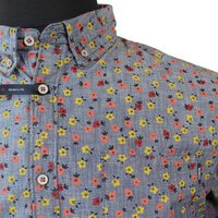 North56 Cotton Linen Mix Daisy Flower Pattern Fashion SS Shirt