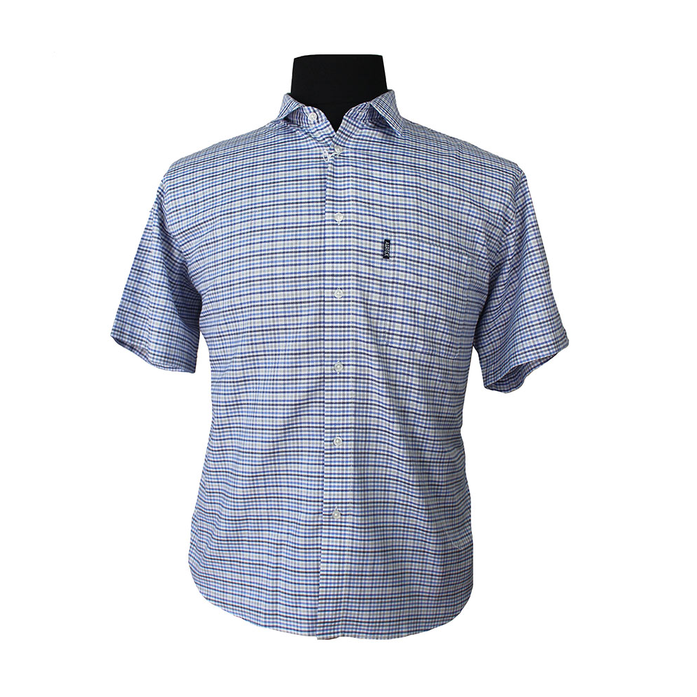 Aertex Blue Small Check Short Sleeve Shirt - Get your Aertex comfort ...