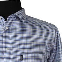 Aertex Blue Small Check Short Sleeve Shirt