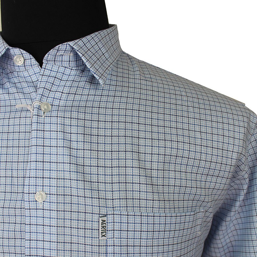 Aertex Light Blue Small Check Short Sleeve Shirt - Get your Aertex ...