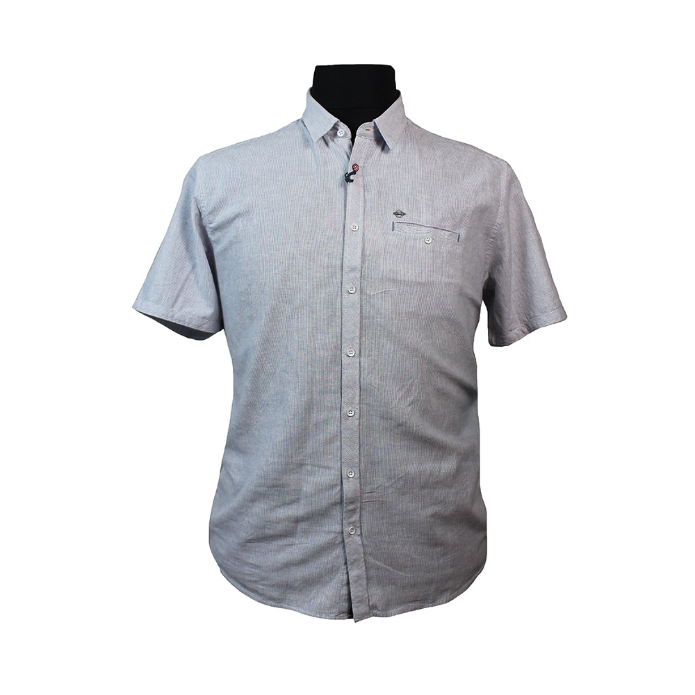 Paddocks Light Blue Cotton Linen Fine Stripe SS Shirt