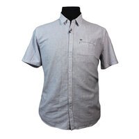 Paddocks Light Blue Cotton Linen Fine Stripe SS Shirt