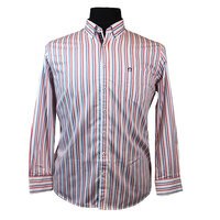 Campione Luxury Cotton Double Vertical Stripe Fashion LS Shirt