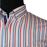 Campione Luxury Cotton Double Vertical Stripe Fashion LS Shirt