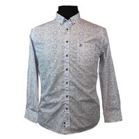 Campione Pure Cotton Circles Pattern LS Fashion Shirt