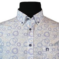 Campione Pure Cotton Circles Pattern LS Fashion Shirt