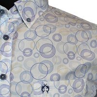 Campione Pure Cotton Circles Pattern LS Fashion Shirt