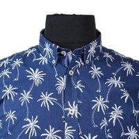 D555 Pure Cotton Burley Palm Tree Navy SS Shirt