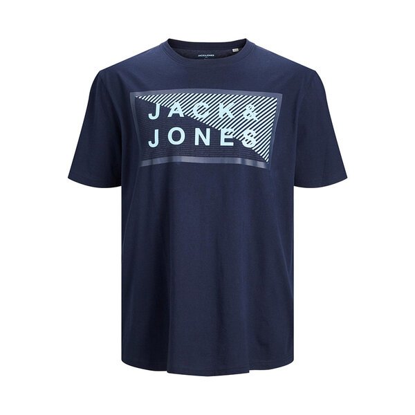 Jack and Jones Cotton Logo Print Fashion Tee-shop-by-brands-Beggs Big Mens Clothing - Big Men's fashionable clothing and shoes