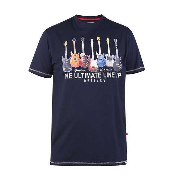 D555 Pickemham Electric Guitar Navy Tee-shop-by-brands-Beggs Big Mens Clothing - Big Men's fashionable clothing and shoes