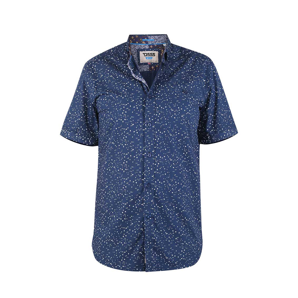 D555 Findon Navy Spot pattern Shirt