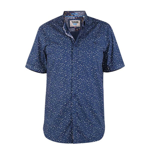 D555 Findon Navy Spot pattern Shirt-shop-by-brands-Beggs Big Mens Clothing - Big Men's fashionable clothing and shoes