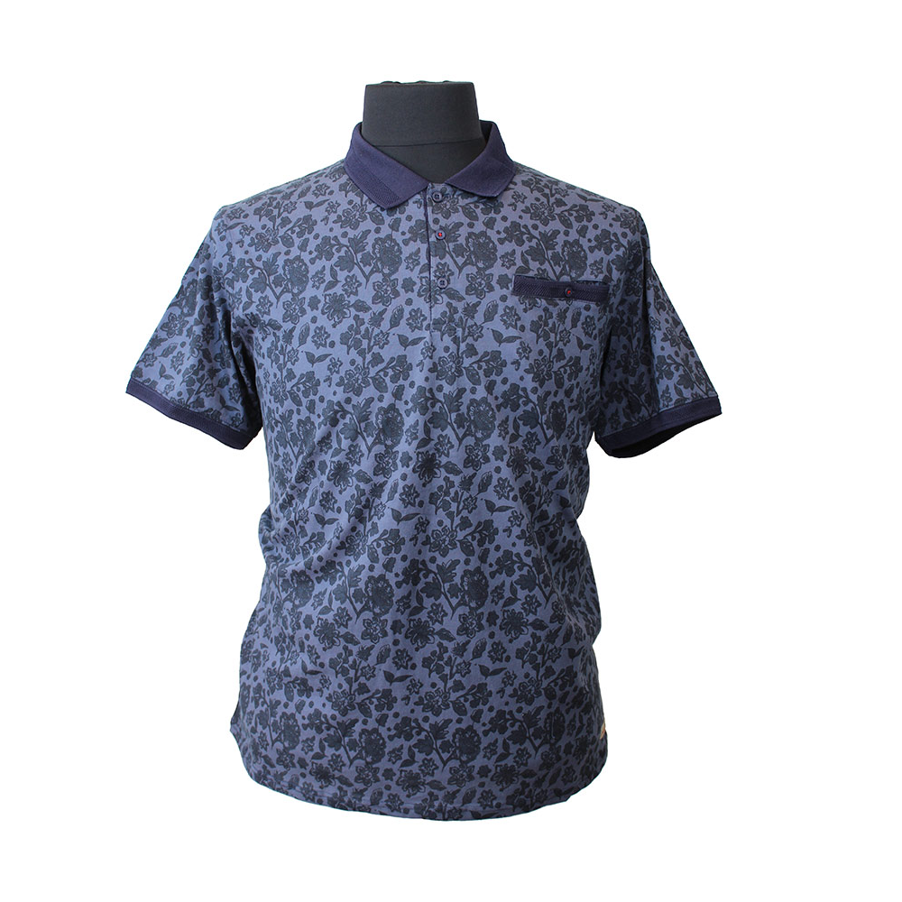 D555 Julians Floral French Navy Polo