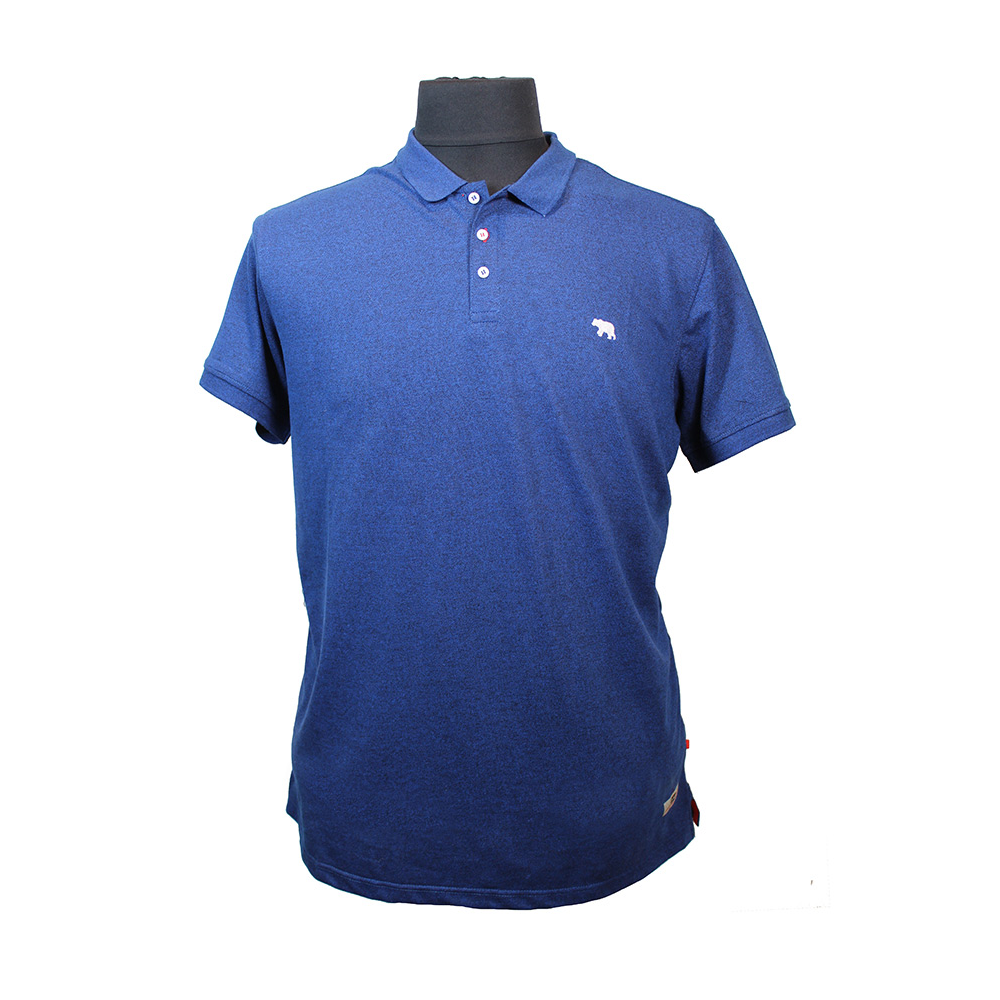 D555 Cotton Rich Mix Twist Weave Chest Logo Plain Polo