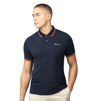 Ben Sherman Cotton Signature Logo Collar Trim Polo Navy