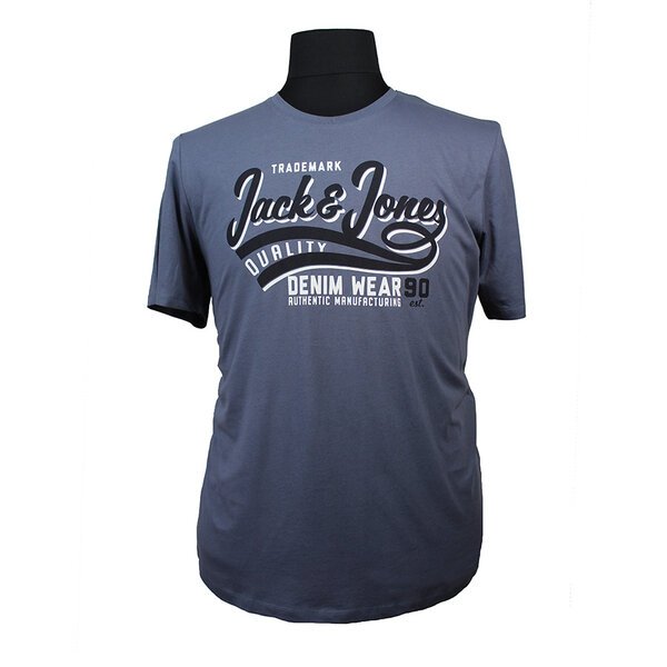 Jack and Jones Cotton Trademark Tee Grisaille-shop-by-brands-Beggs Big Mens Clothing - Big Men's fashionable clothing and shoes
