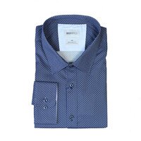 Brooksfield Cotton Stretch Performance Micro Pattern Fashion Shirt