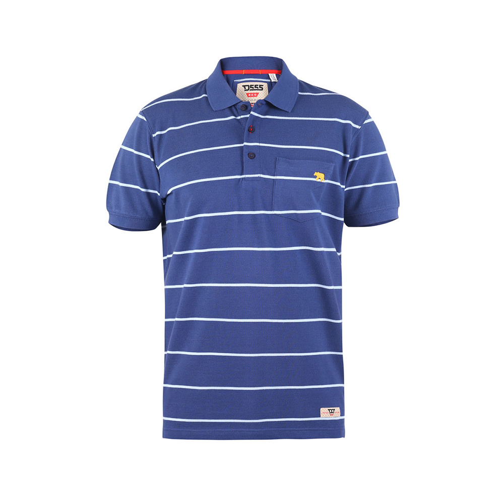 D555 Stephen Striped Blue Polo