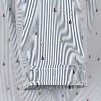 Casa Moda Pure Cotton Narrow Stripe Yacht Pattern SS Shirt