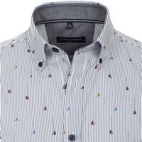 Casa Moda Pure Cotton Narrow Stripe Yacht Pattern SS Shirt