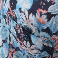 Casa Moda Blue Tropical Revere Collar Short Sleeve Shirt