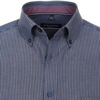 Casa Moda Navy Blue Stripe Seersucker Short Sleeve Shirt