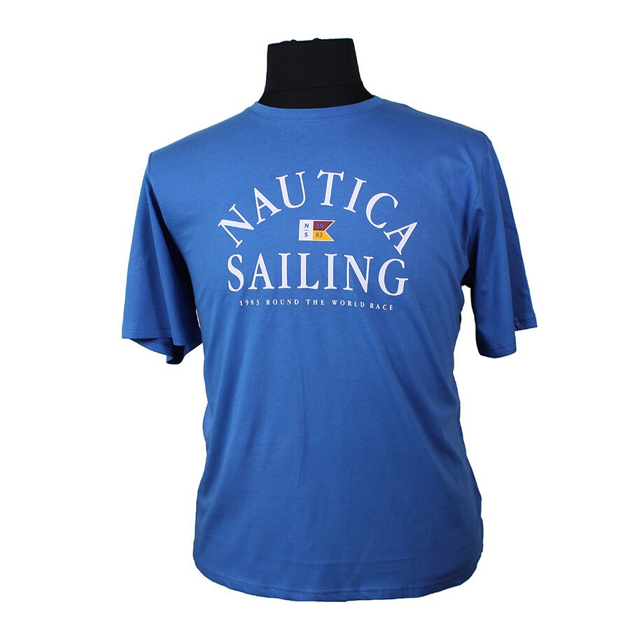 Nautica Sailing Cotton Logo Tee Cobalt - NZ's biggest collection of Big  Mens Tee's up to 8XL from UK Europe and NZ - Nautica S22