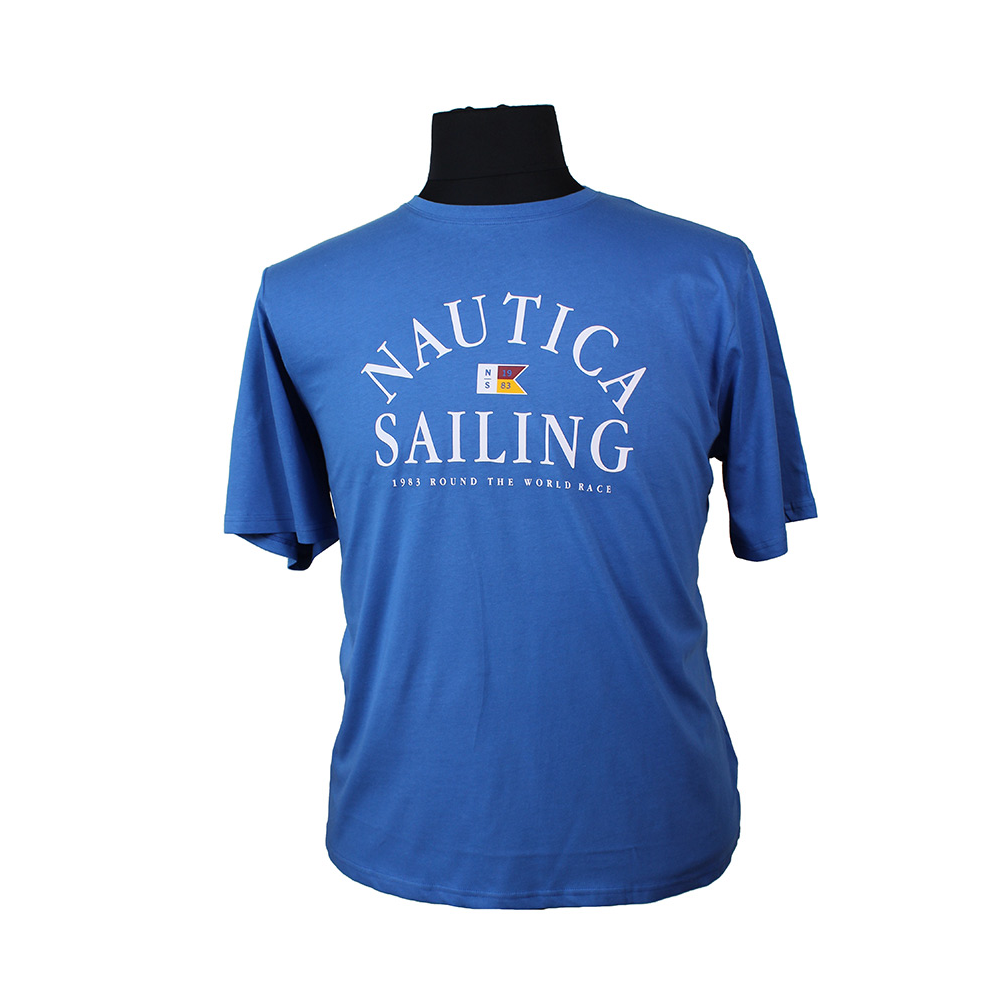 Nautica Sailing  Cotton Logo Tee Cobalt