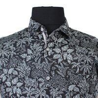 MRMR Palm Tree Pattern Short Sleeve Shirt Black